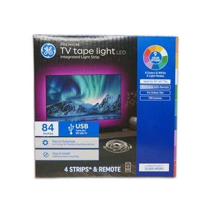 GE LED TV Tape Light LED 84 in USB Strip Under Cabinet Remote Plug in 230 Lumens